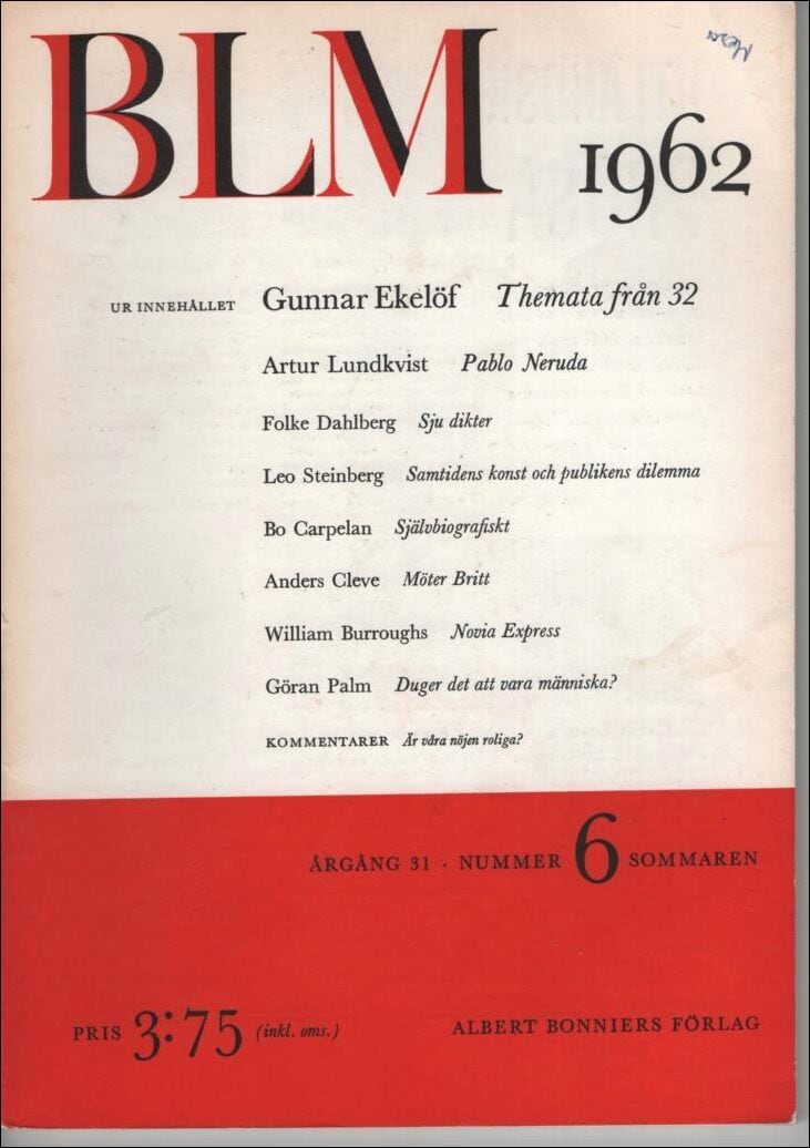 Bonniers Litterära Magasin : 1962 / 6