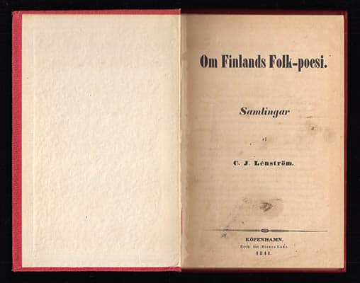 C. J. Lénström : Om Finlands Folk-poesi
