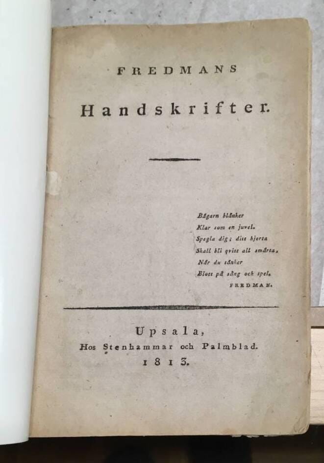 C M Bellman : Fredmans handskrifter