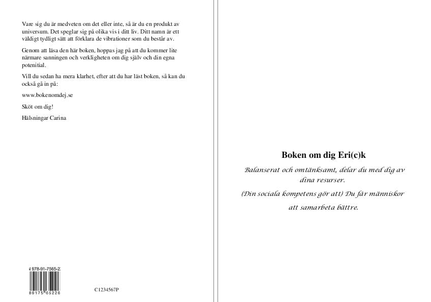 Carina Skoglund : Boken om dig Eri(c)k