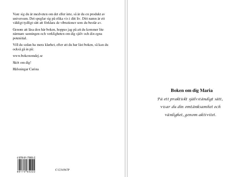 Carina Skoglund : Boken om dig Maria