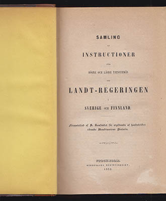 Carl Gustaf Styffe : Samling af instructioner