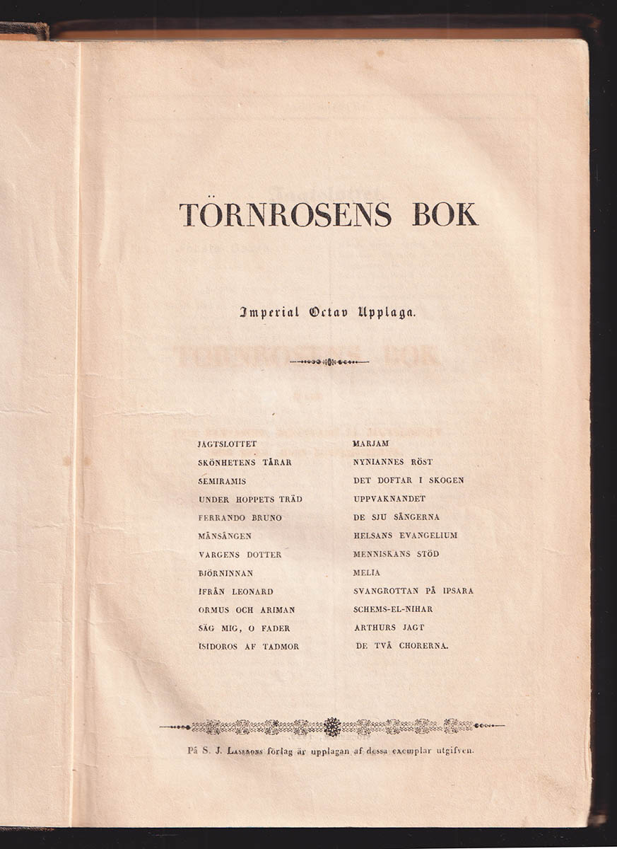Carl Jonas Love Almquist : Törnrosens bok. Imperial octav upplaga [Del I av III].