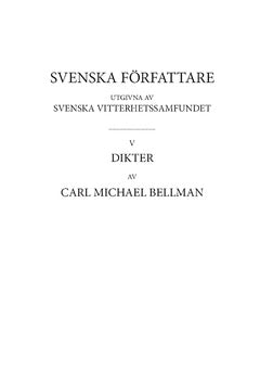 Carl Michael Bellman : Dikter 3