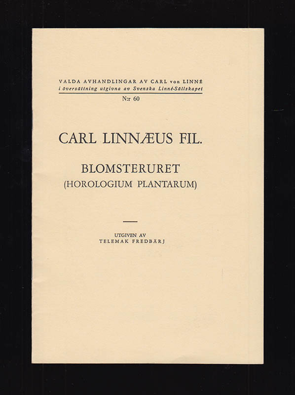 Carl von Linné : Blomsteruret (Horologium plantarum)