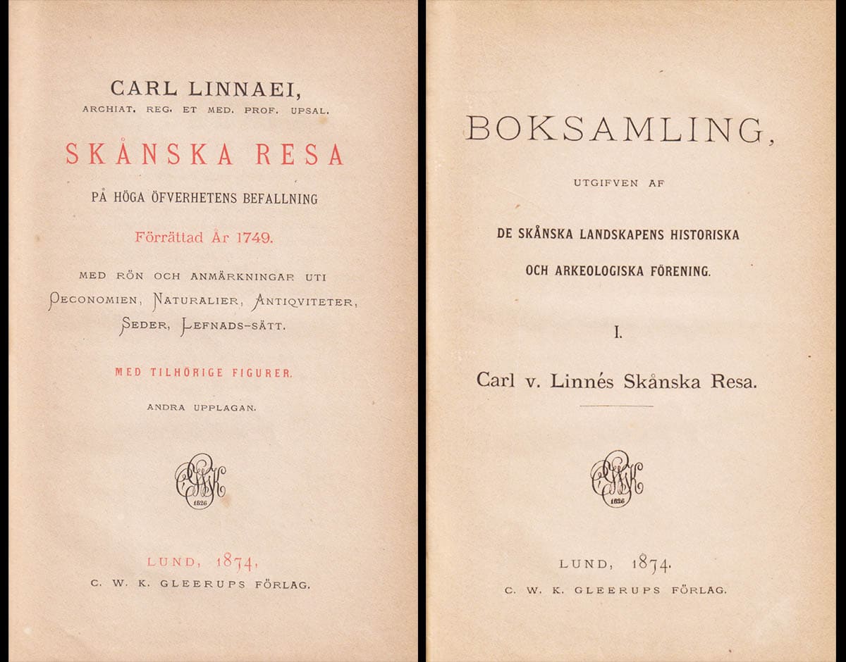 Carl von Linné : Carl Linnaei skånska resa