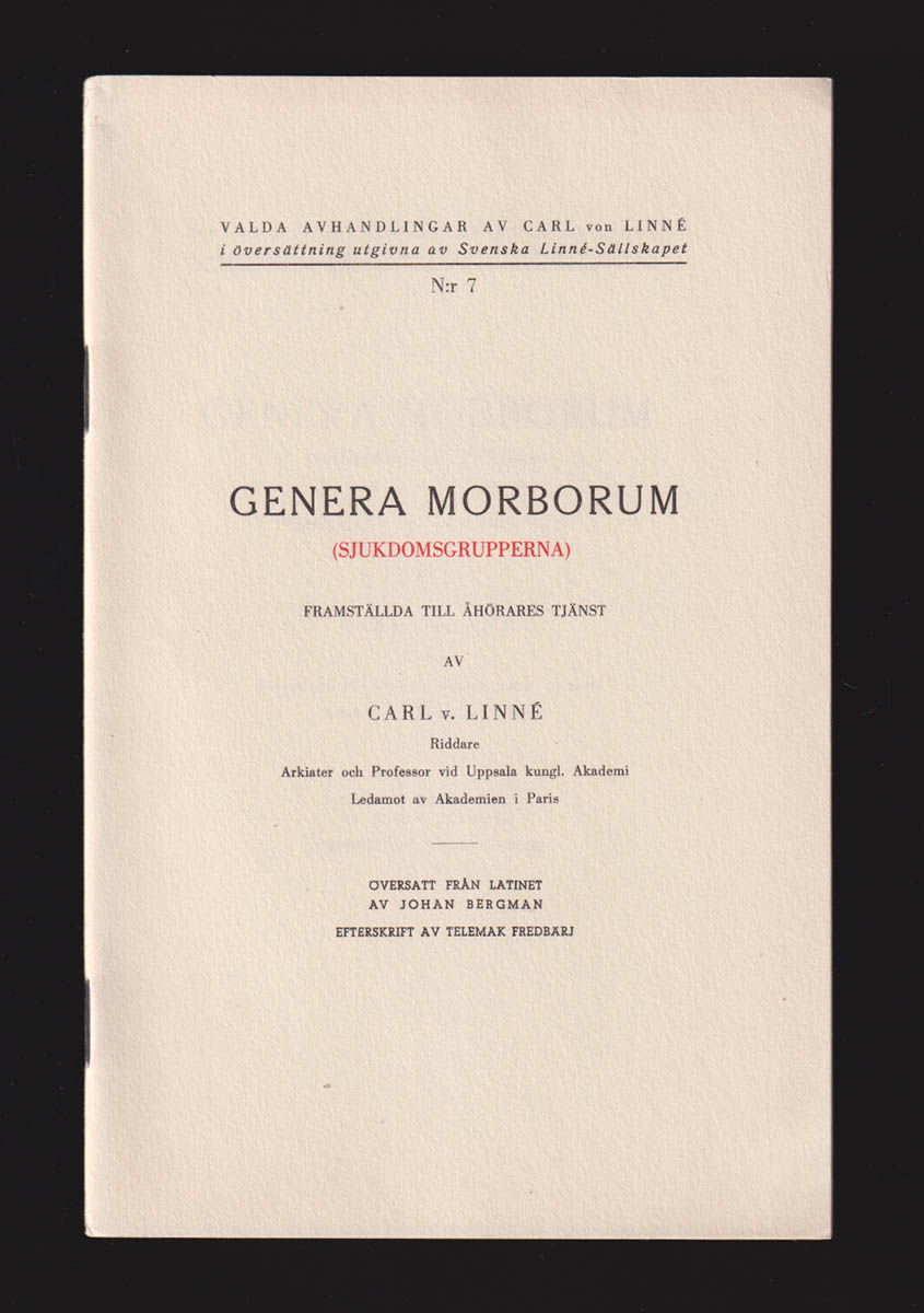 Carl von Linné : Genera morborum