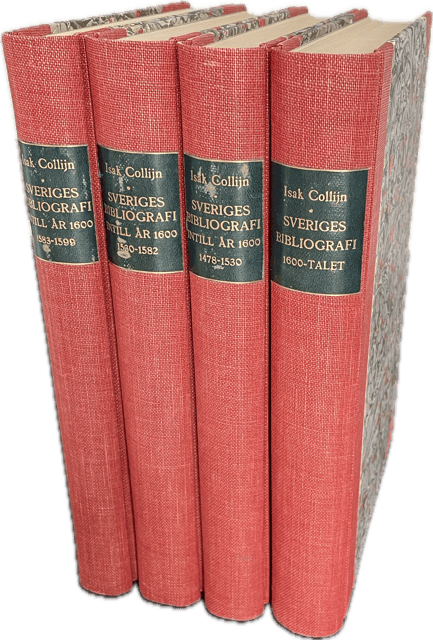 Collijn Isak. : Sveriges bibliografi intill år 1600 + Sveriges bibliografi 1600-talet.