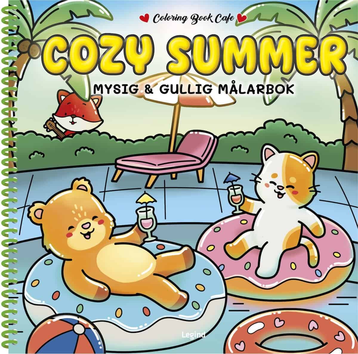 COZY SUMMER DELUXE. LYXIG COZY COLORING MÅLARBOK FRÅN COLORING BOOK CAFE