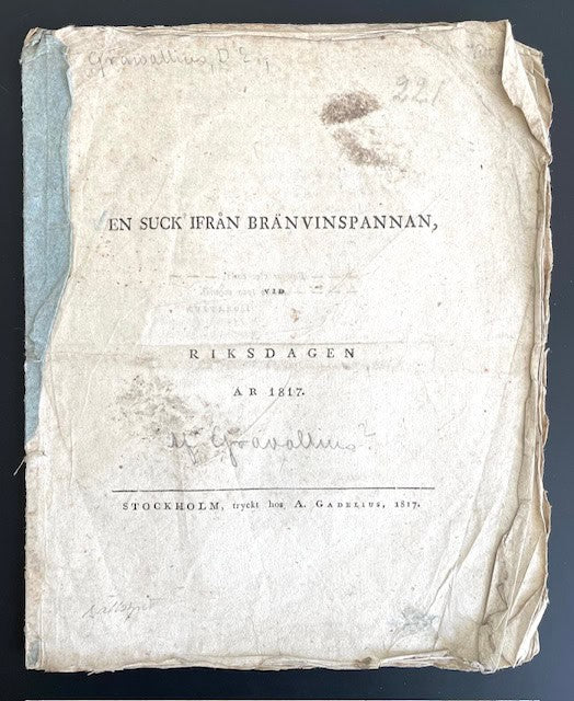 Daniel Ehrenfried. Gravallius : En suck ifrån bränvinspannan.