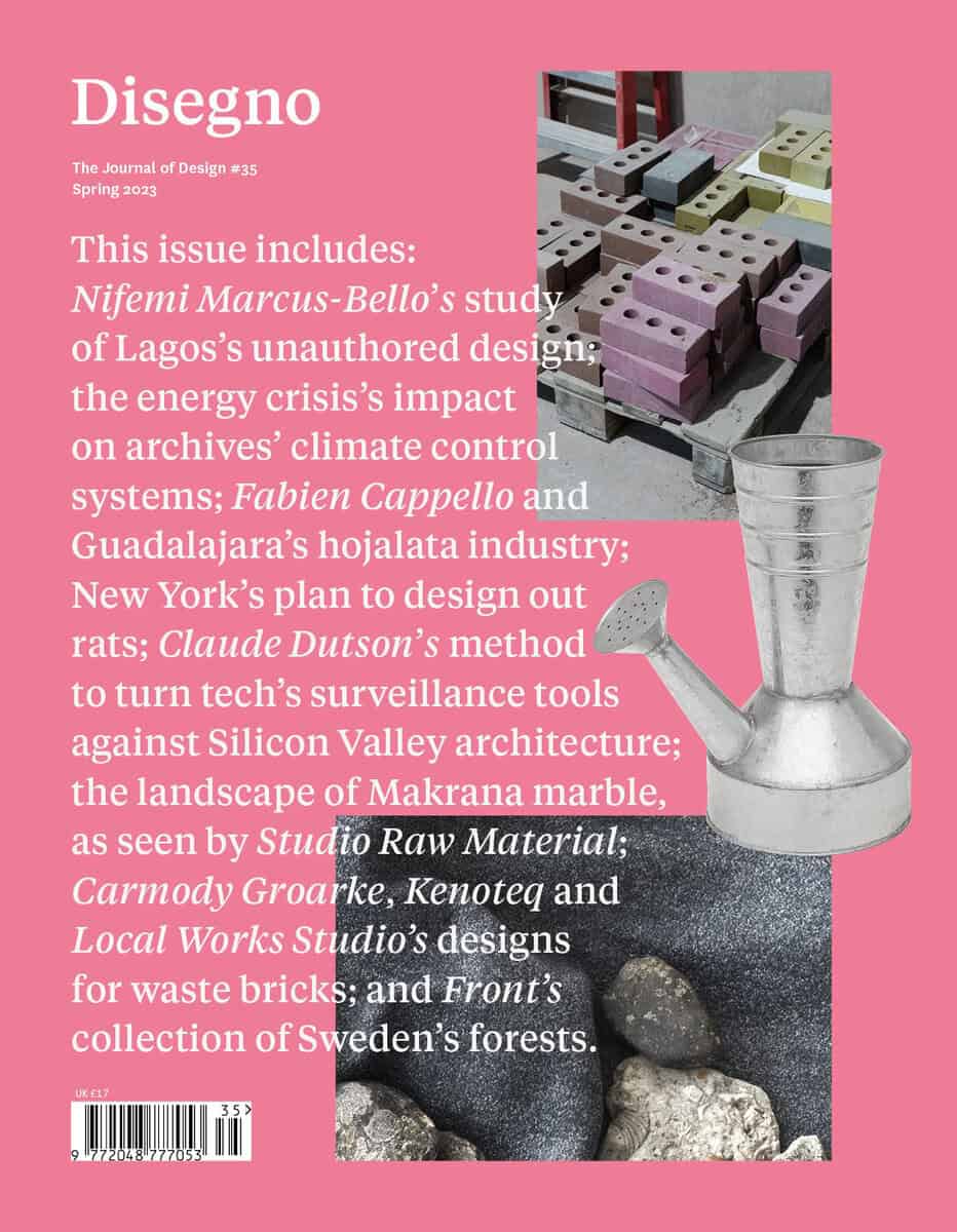 Das, Jareh ; Burks, Stephen ; Kafka, George ; Block, India ; Snyder, Michael ; Dutson, Claude ; Mukai, Tetsuo ; Hall, Evi ; Chapman, Lara : Disegno. The Journal of Design #35
