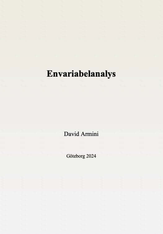 David Armini : Envariabelanalys