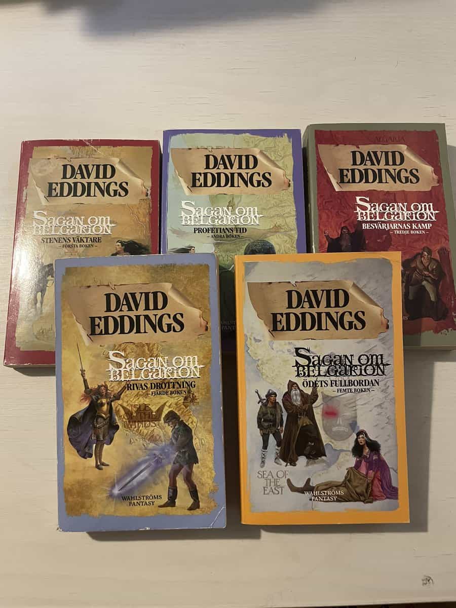 David Eddings : Sagan om Belgarion 1-5 - Stenens väktare - Profetians tid - Besvärjarnas kamp - Rivas drottning - Ödets fullbordan