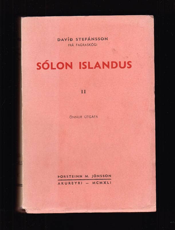 Davíð Stefánsson : Sólon Íslandus. II [av II]