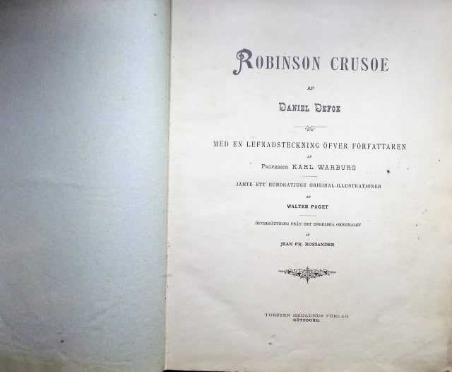 Defoe Daniel : Robinson Crusoe., Med en levnadsteckning av författaren.