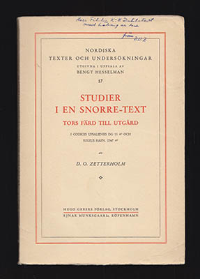 Delmar Olof Zetterholm : Studier i en Snorre-text