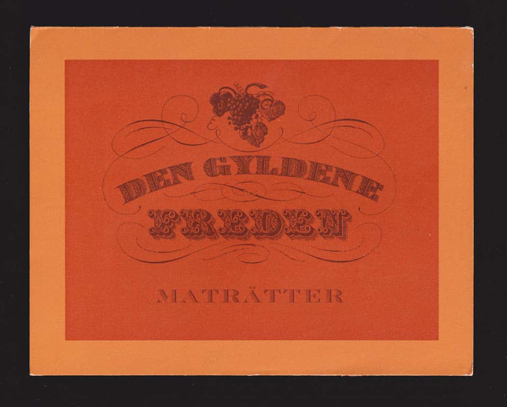 [Den Gyldene Freden ; Meny] : Den Gyldene Freden. Maträtter