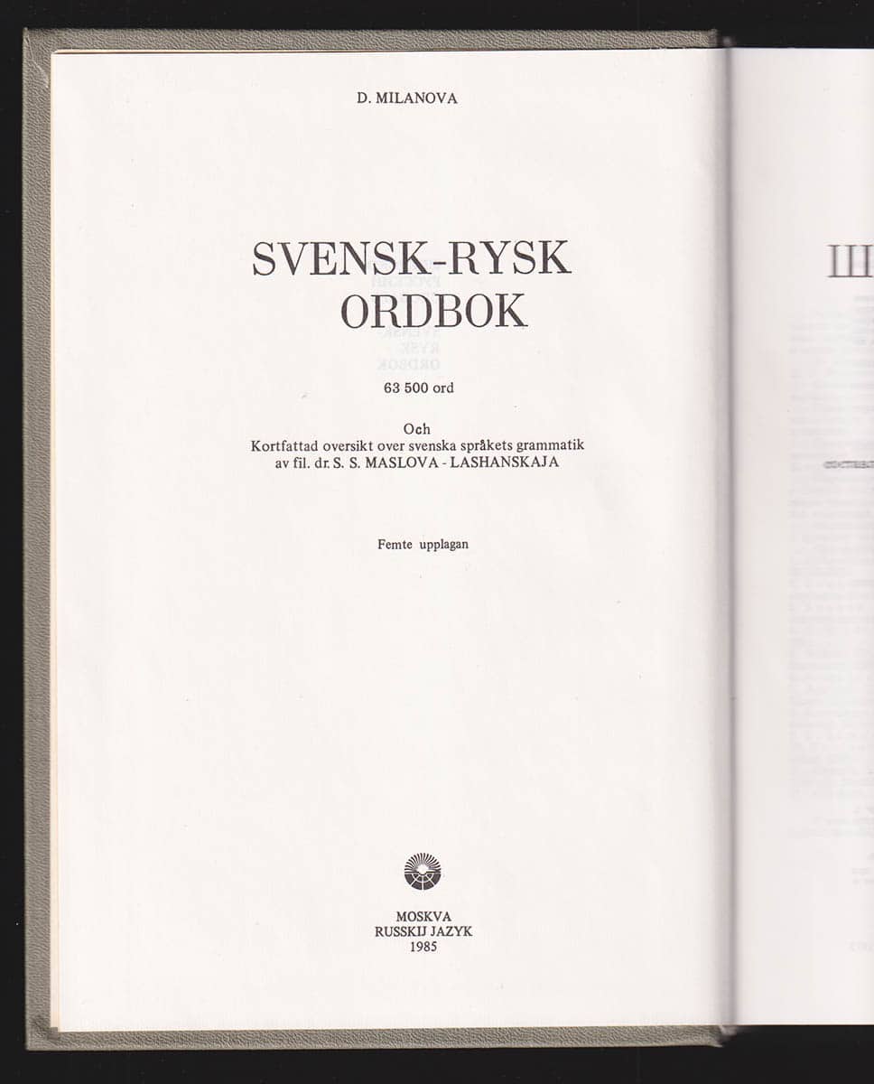Diza  duardovna Milanova : Svensk-rysk ordbok. 63 500 ord