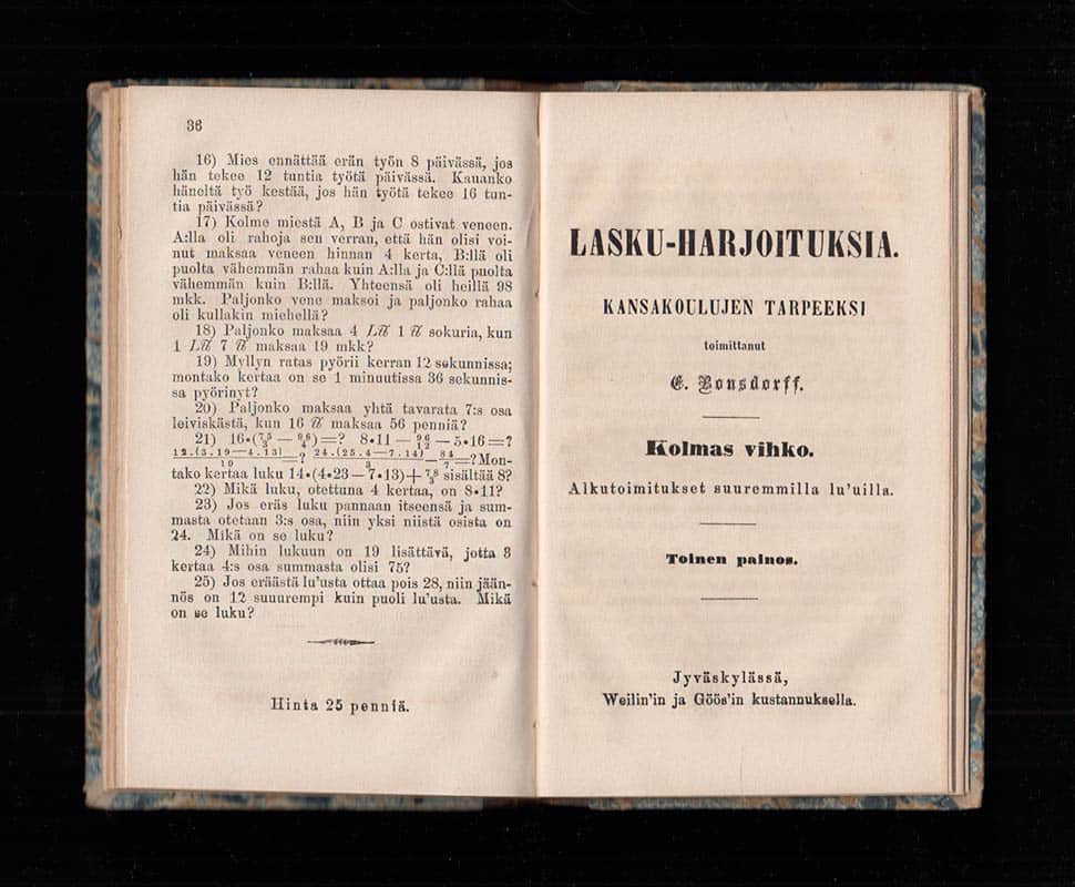 E. Bonsdorff : Lasku-harjoituksia