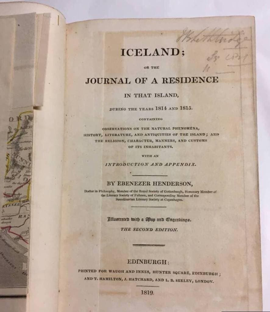 E Henderson : Iceland or The journal of a residence in that island during the years 1814 and 1815