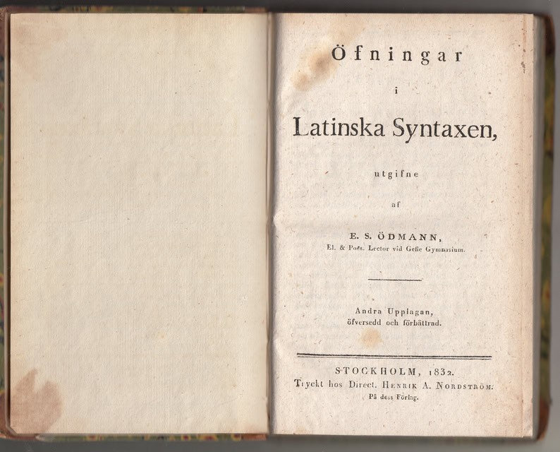 E S Ödmann : Öfningar i Latinska Syntaxen