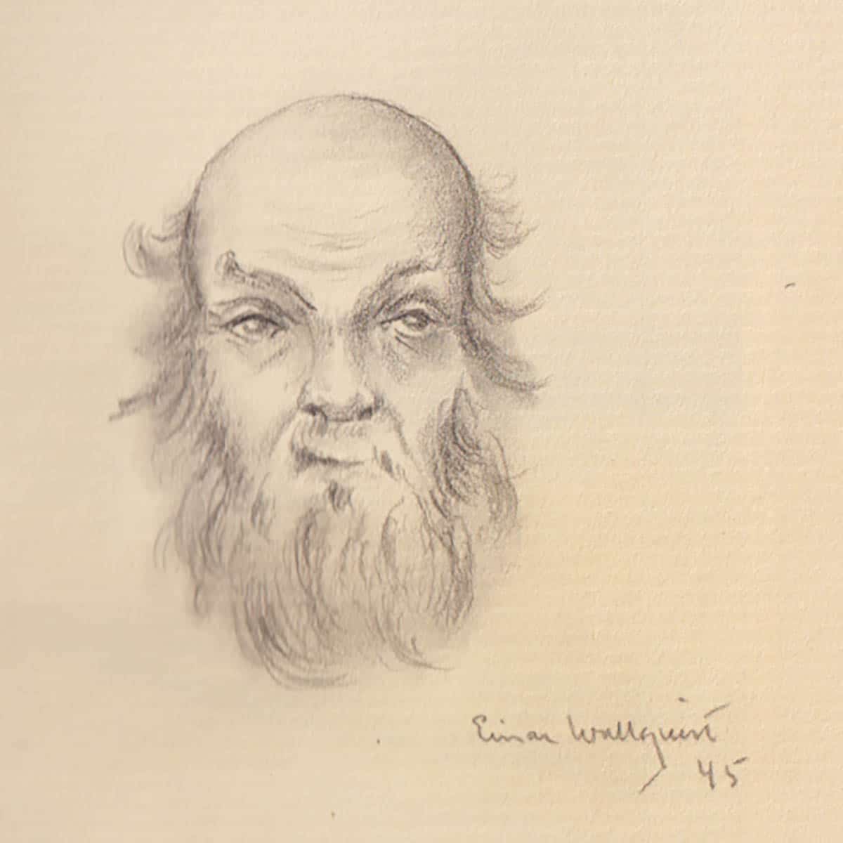 Einar Wallquist : Väster om väg (med en originalteckning)