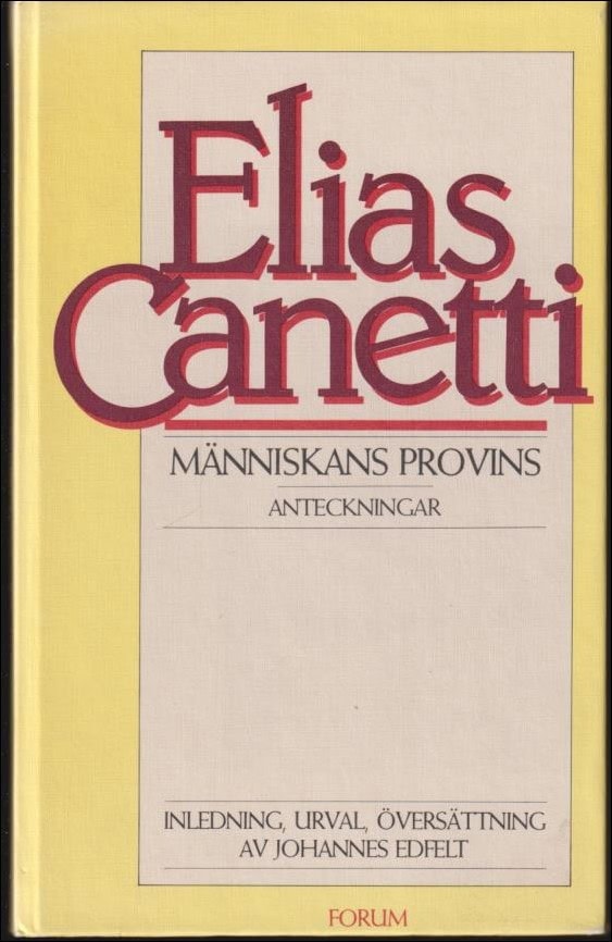 Elias Canetti : Människans provins