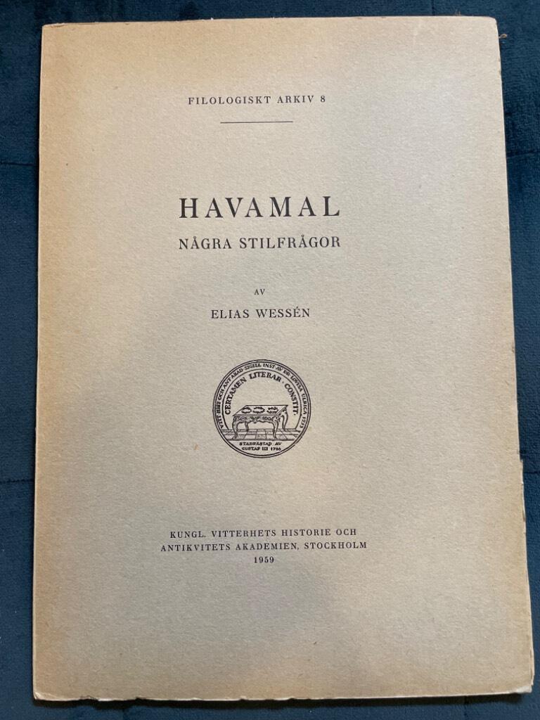 Elias Wessén : Havamal