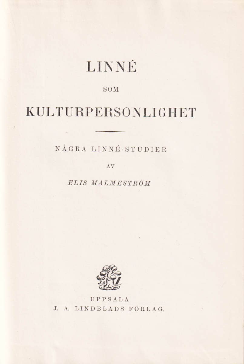 Elis Malmeström : Linné som kulturpersonlighet