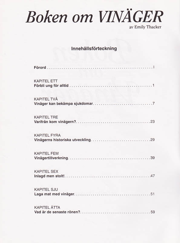 Emily Thacker : Boken om vinäger