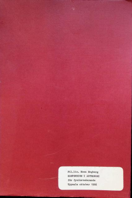 Engberg Mona : Kompendium i astronomi