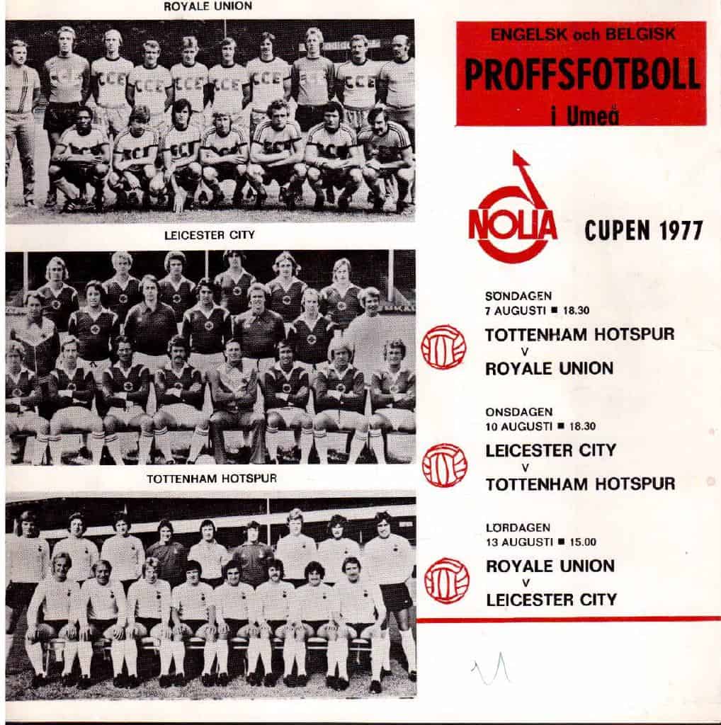 Engelsk och belgisk proffsfotboll i Umeå. Nolia-cupen 1977