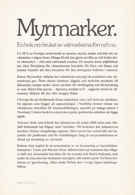 Engström, Rune ; Leander, Sigfrid ; Malmborg, Birgitta von [Red.] : Myrmarker