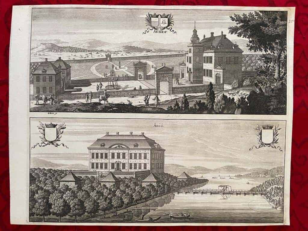 Erik Dahlberg : Åkehof Ådöö [Kopparstick från Suecia Antiqua et Hodierna]