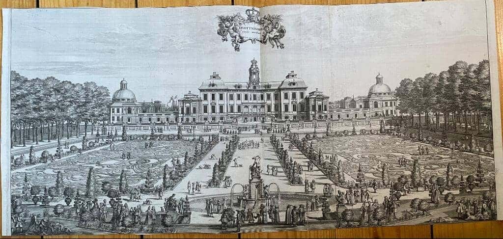 Erik Dahlberg : Drottningholm från söder [Kopparstick från Suecia Antiqua et Hodierna]