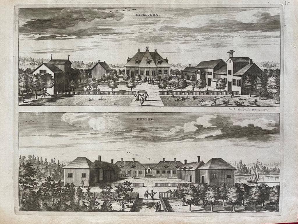 Erik Dahlberg : Espelunda / Ekeberg [Kopparstick från Suecia Antiqua et Hodierna]
