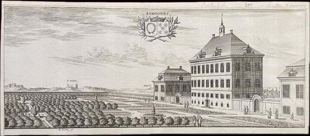 Erik Dahlberg : Ludgonæs [Kopparstick från Suecia Antiqua et Hodierna. Ludgonäs bytte 1808 namn till Trollesund.]