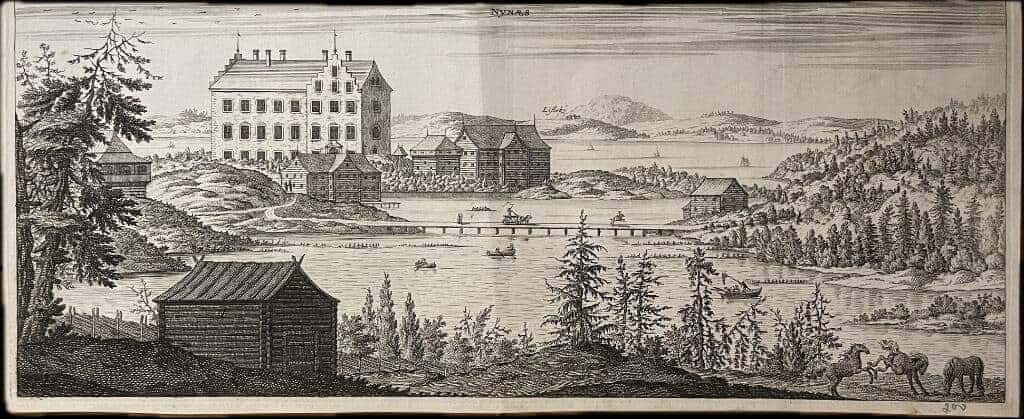 Erik Dahlberg : Nynæs [Kopparstick från Suecia Antiqua et Hodierna. Nynäs]