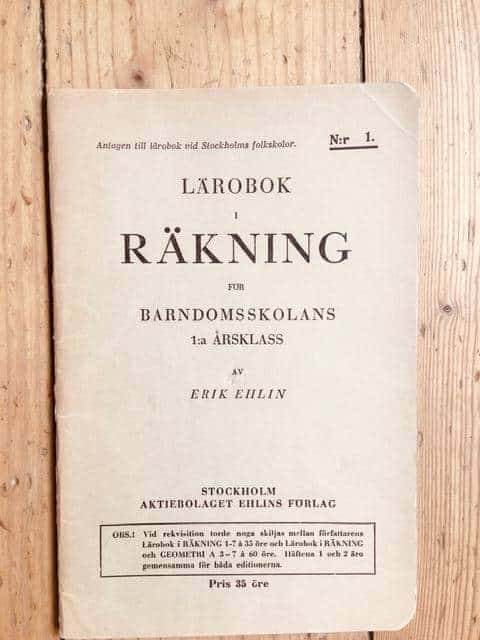 Erik Ehlin : Lärobok i räkning