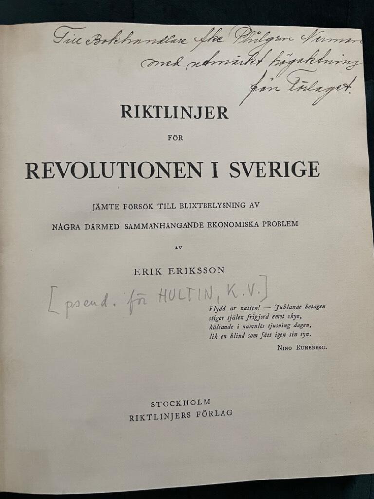 Erik Eriksson : Riktlinjer