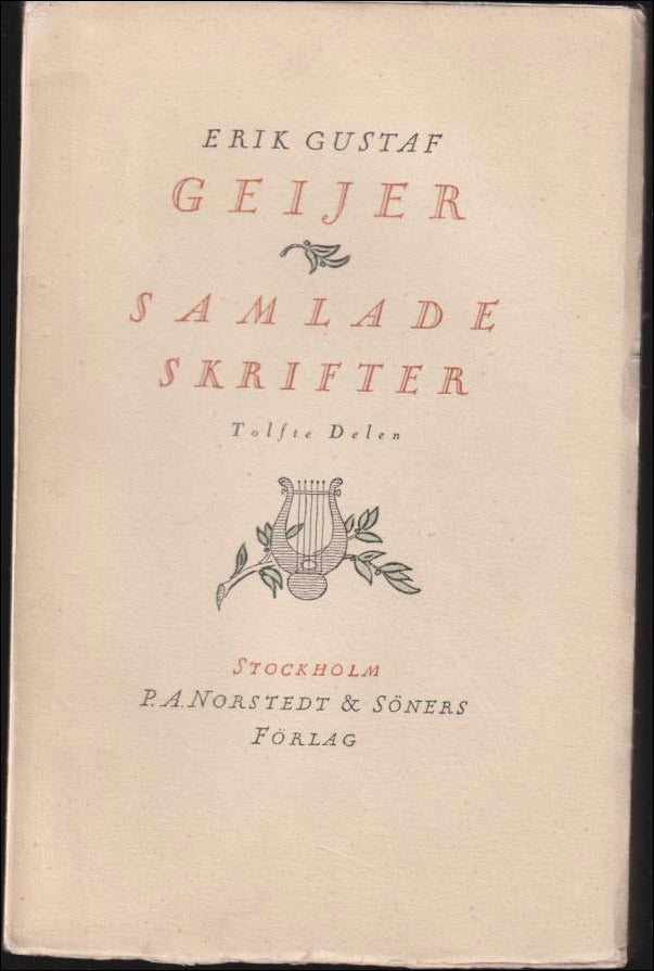 Erik Gustaf Geijer : Samlade skrifter tolfte delen