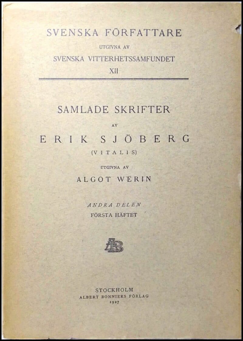 Erik Sjöberg : Samlade skrifter