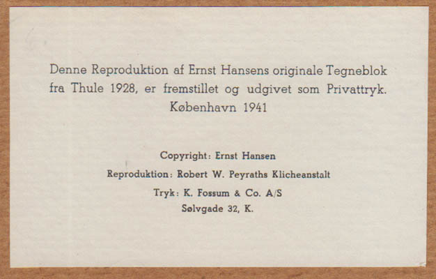 Ernst Hansen : Ernst Hansen Thule 1928
