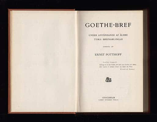 Ernst Potthoff : Goethe-bref