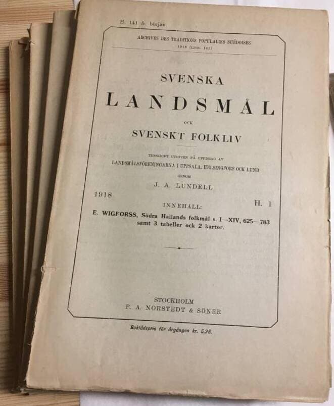 Ernst Wigforss : Södra Hallands folkmål