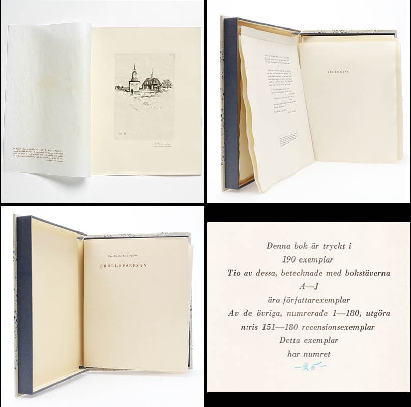 Eva Mannerheim Sparre : Bröllopsresan. Beskrivning av en resa i Fjärrkarelen sommaren 1893. Illustrerad med tio originaletsningar numrerade och signerade av Louis Sparr