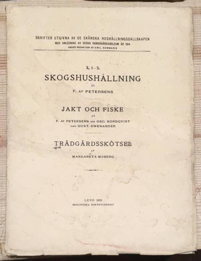 F af Petersens N m fl Noberg : Skogshushållning. Jakt och fiske. Trädgårdsskötsel
