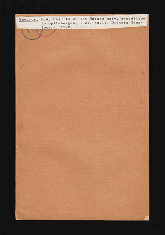 F. W. Edwards : Result of the Oxford University Expedition to Spitsbergen, 1921. No. 14. Diptera Nematocera