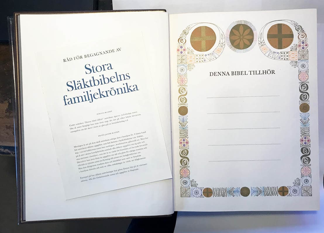 [Familjebibel ; Bonnier 1963] : Bibeln eller den Heliga skrift. Innehållande Gamla och Nya testamentets texter jämte de Apokryfiska böckerna i enlighet med den av konungen gillade översättningen av åren 1917 och 1921