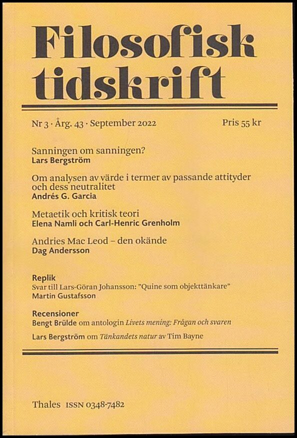 Filosofisk tidskrift : 2022 / 3